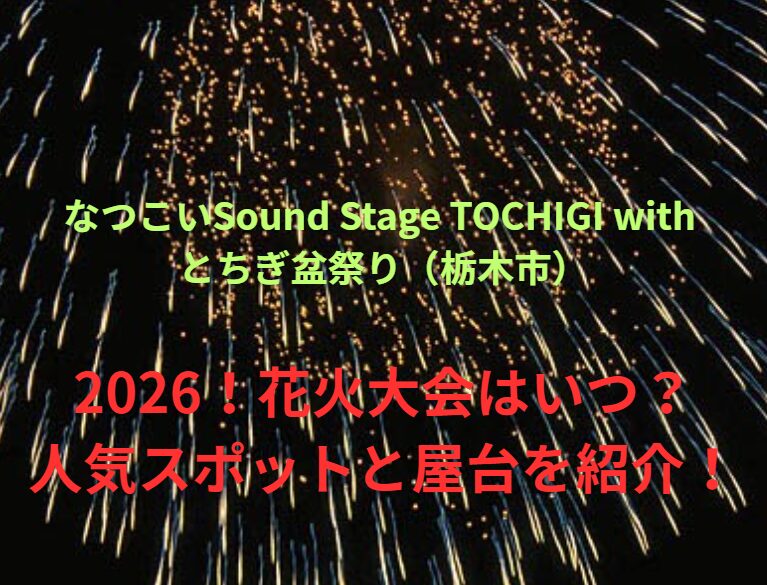 【なつこいSound Stage TOCHIGI with とちぎ盆祭り（栃木市）】2026！花火大会はいつ？人気スポットや屋台も紹介！
