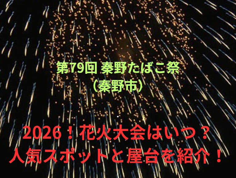 【第79回 秦野たばこ祭（秦野市）】2026！花火大会はいつ？人気スポットや屋台も紹介！