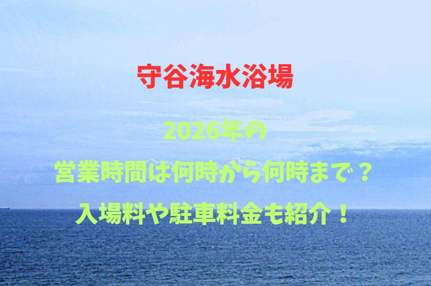 【守谷海水浴場】2026！営業時間は何時から何時まで？駐車場や混雑状況も詳しく紹介！