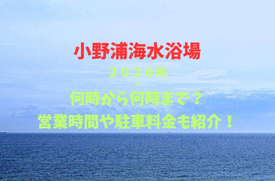 【小野浦海水浴場】2026！何時から何時まで？営業時間や駐車場も詳しく紹介！