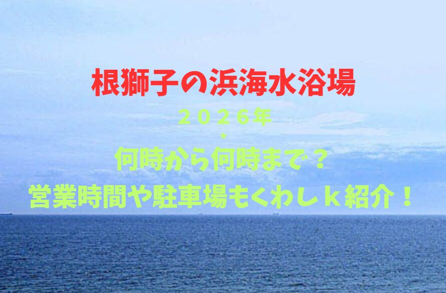 【根獅子の浜海水浴場】2026！何時から何時まで？アクセスや駐車場も詳しく紹介！